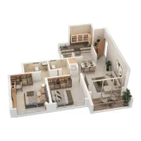SkyLuxe Chinchwad 2 BHK Floor Plan Image
